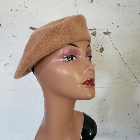 NEW Beret Women's Academia Beret Cottagecore Soft Wool Blend Artsy Camel Hat - Picture 2 of 7